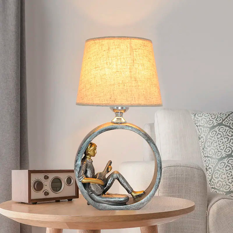 Nordic Art Bedroom Bedside Table Lamp Cloth Lampshade Girl Boy Night Lights LED Desk Lamps for Study Office Birthday Gift E27