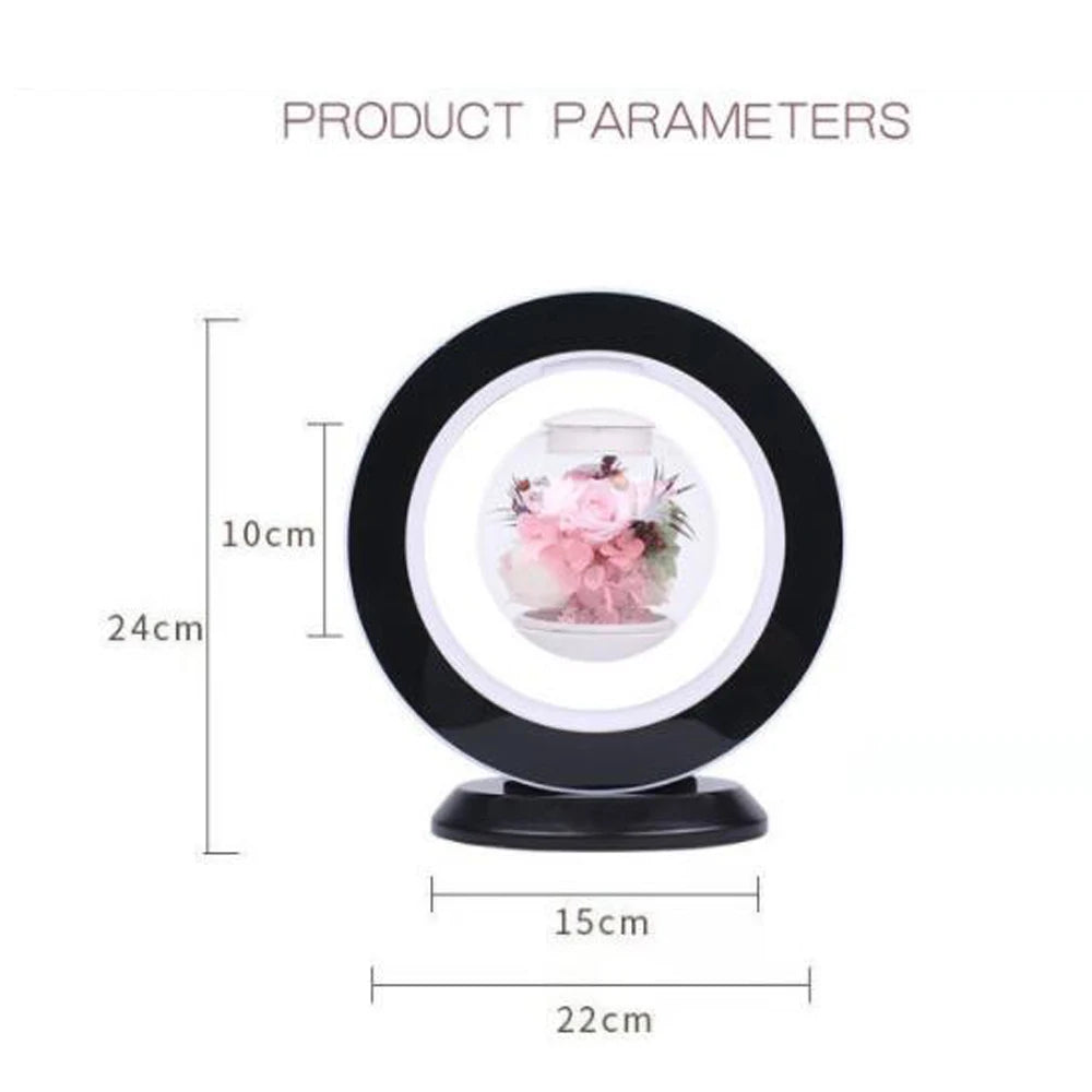 Magnetic Levitation Immortal Flower Decoration Creatives Lamp Floating Table LED Night Light for Home Decor Gift Desk Lamp