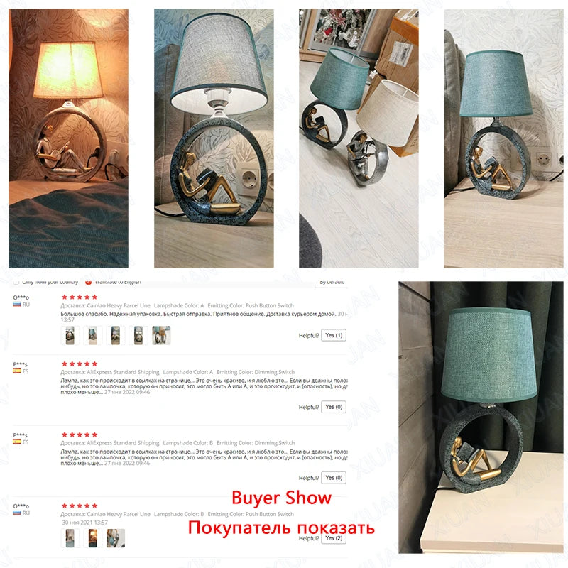 Nordic Art Bedroom Bedside Table Lamp Cloth Lampshade Girl Boy Night Lights LED Desk Lamps for Study Office Birthday Gift E27