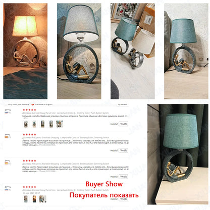 Nordic Art Bedroom Bedside Table Lamp Cloth Lampshade Girl Boy Night Lights LED Desk Lamps for Study Office Birthday Gift E27