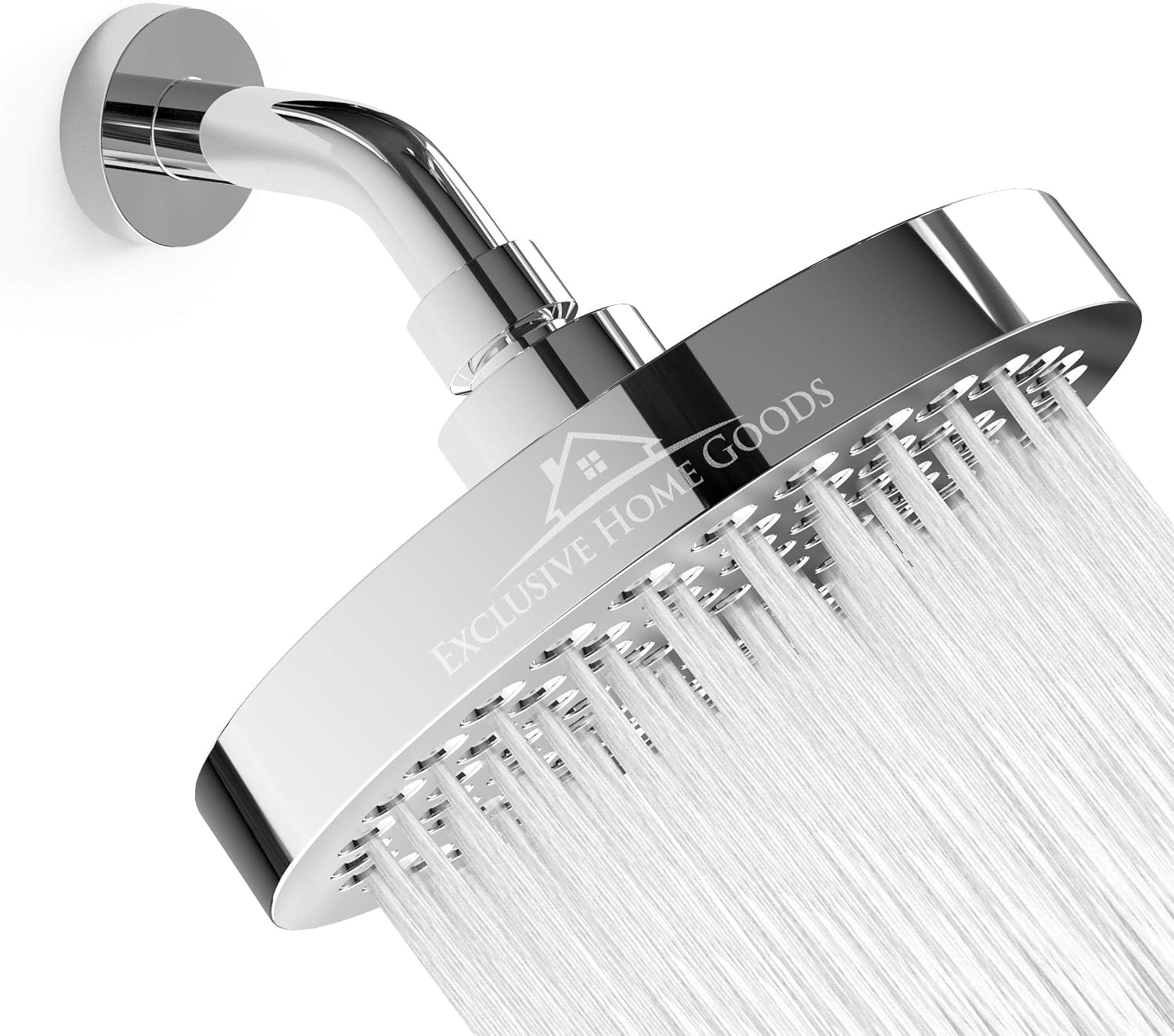 -Luxury Rainfall Shower Head - High-Pressure Showerhead Jets, Rain Shower Head Ant-Clog Silicone Nozzles (1.8 GPM, Deluxe Chrome)